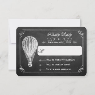 The Chalkboard Hot Air Balloon Wedding Collection RSVP Card