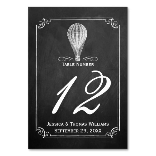 The Chalkboard Hot Air Balloon Wedding Collection Table Number