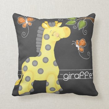 The Chalkboard Jungle - Giraffe Pillow by JustBeeNMeBoutique at Zazzle