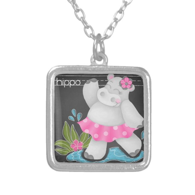 The Chalkboard Jungle - Hippo Necklace (Front)