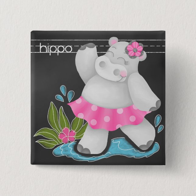 The Chalkboard Jungle - Hippo Pin (Front)