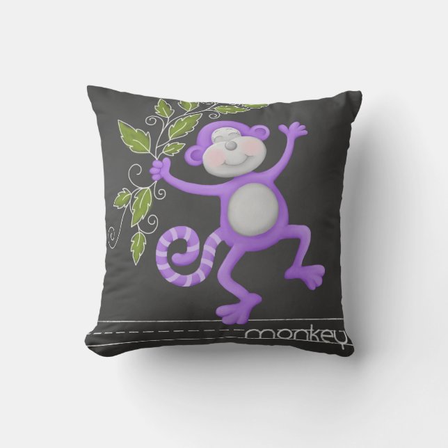The Chalkboard Jungle - Monkey Pillow (Front)