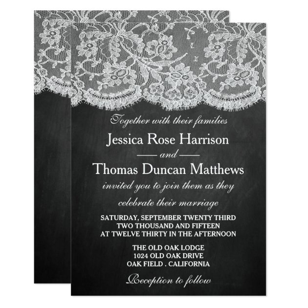 The Chalkboard & Lace Wedding Collection Invitation