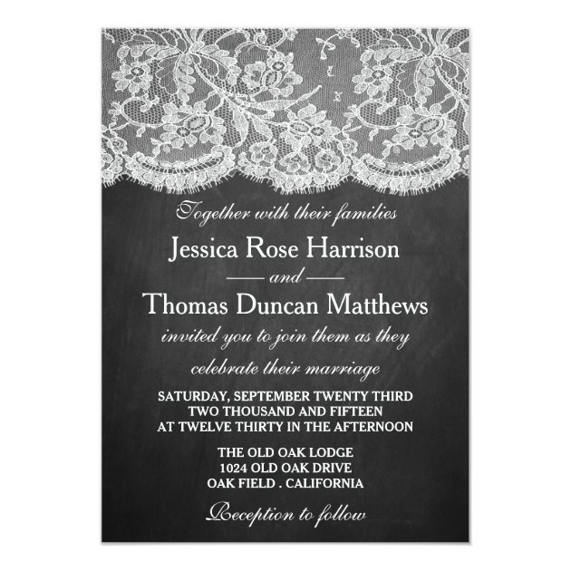 The Chalkboard & Lace Wedding Collection Invitation