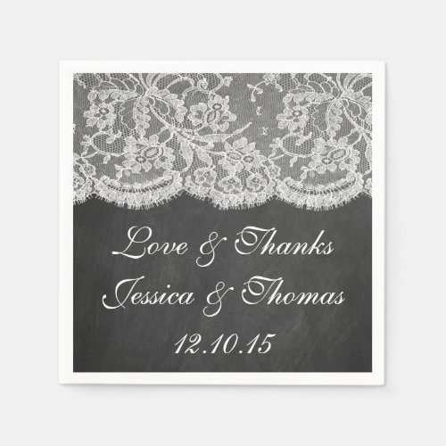 The Chalkboard  Lace Wedding Collection Paper Napkins