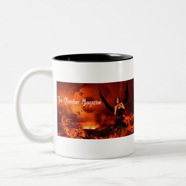The Chamber Magazine Banner 3 Two-Tone Coffee Mug (Left)