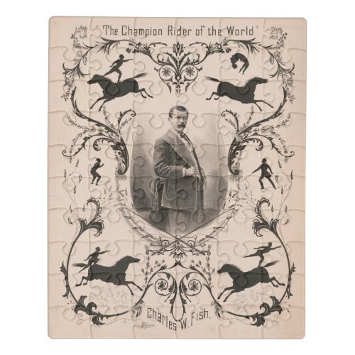 The Champion Rider Of The World Charles W Fish Jigsaw Puzzle