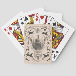 The Champion Rider Of The World, Charles W. Fish. Poker Cards