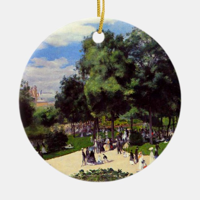The Champs-Elysees during Paris Fair of 1867, Ceramic Ornament (Front)