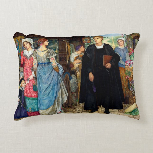 The Chance Meeting c. 1907 By Kate Elizabeth Bunce Accent Pillow (Front)