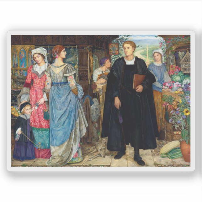 The Chance Meeting c. 1907 By Kate Elizabeth Bunce Sticker (Front)