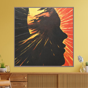 The Changing Sun   Human Face Sunrise Art Canvas Print