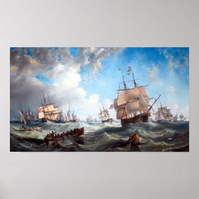 The Channel fleet in heavy weather royal navy Poster (Front)