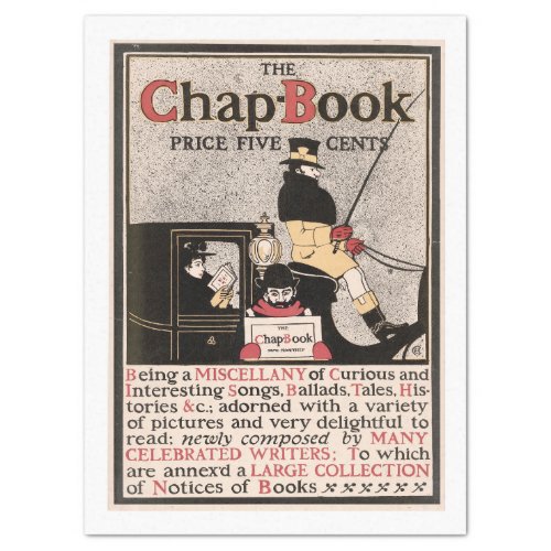 THE CHAP BOOK ART DECO ANTIQUE MAGAZINE COVER TISSUE PAPER