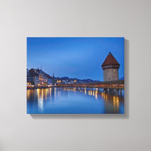 The Chapel Bridge in Lucerne Canvas Print (Front)
