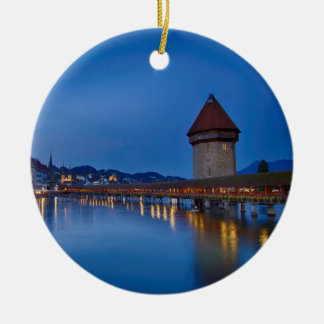 The Chapel Bridge in Lucerne Ceramic Ornament