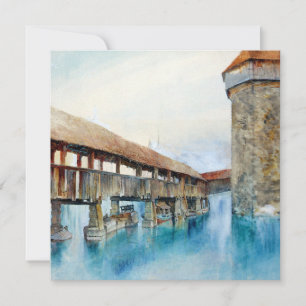 The Chapel Bridge in Lucerne (Switzerland) Card