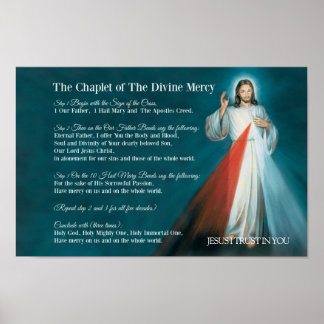 The CHAPLET of the DIVINE MERCY Prayer Poster
