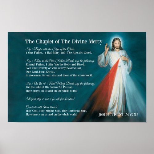 The CHAPLET of the DIVINE MERCY Prayer Poster