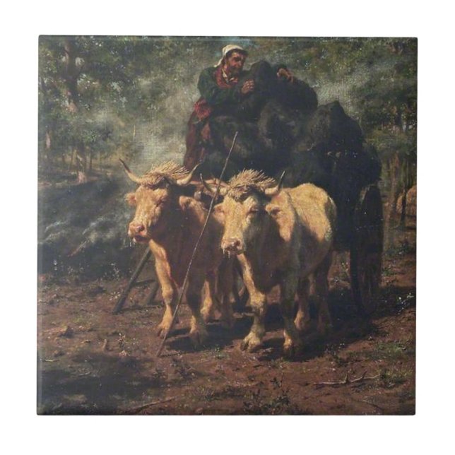 The Charcoal Burners by Rosa Bonheur Ceramic Tile (Front)