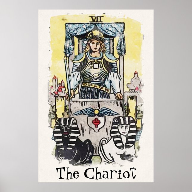 The Chariot Major Arcana Tarot Card Painting Poster (Front)