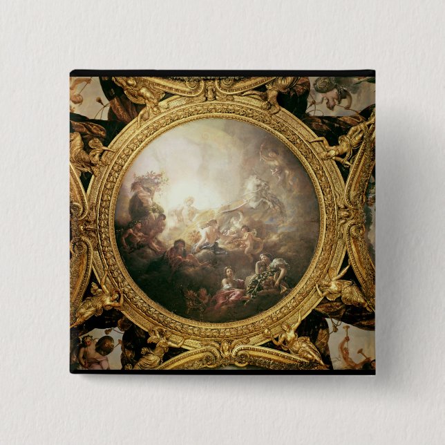 The Chariot of Apollo, ceiling painting Pinback Button (Front)