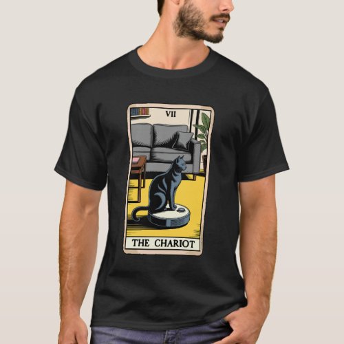 The Chariot Robot Vacuum Cleaner Cat Funny Tarot C T-Shirt