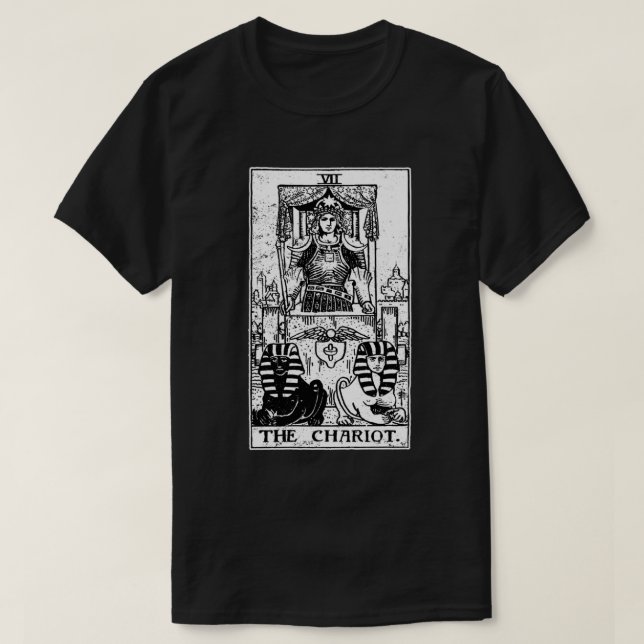 The Chariot Tarot Card - Major Arcana - fortune te T-Shirt (Design Front)