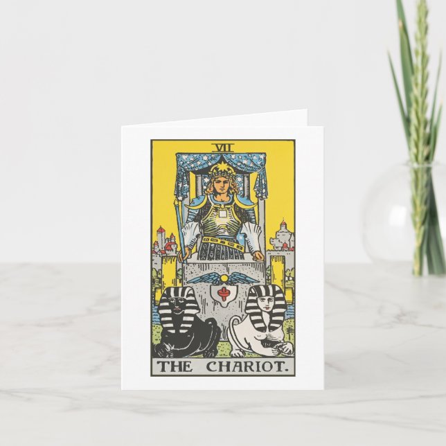 The Chariot tarot card - Rider Waite Smith tarot (Front)