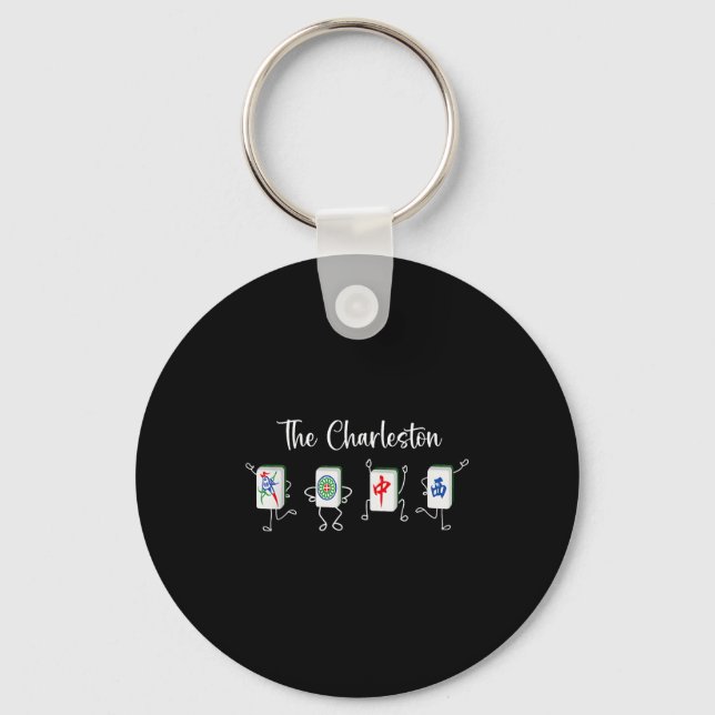The Charleston Mahjong, Funny Mahjong Dance  Keychain (Front)
