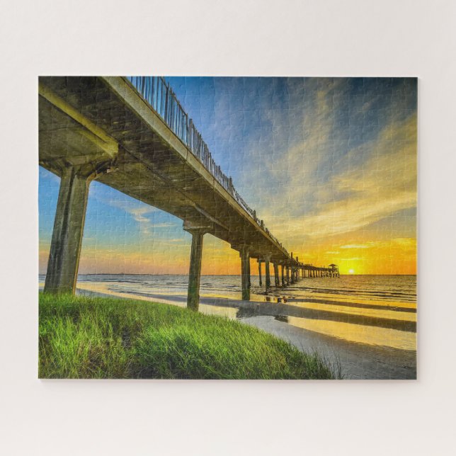 The Charleston South Carolina Pier Sunset Puzzle (Horizontal)