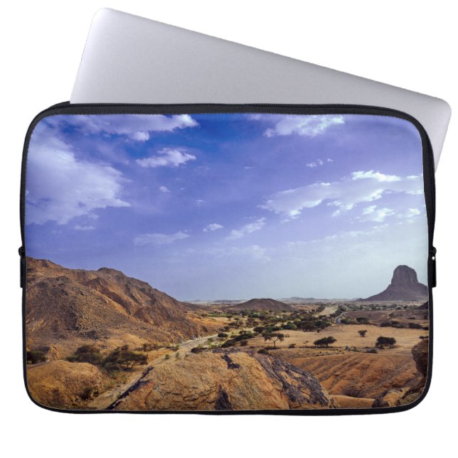 The charming beauty of desert nature under a blue  laptop sleeve (Front)