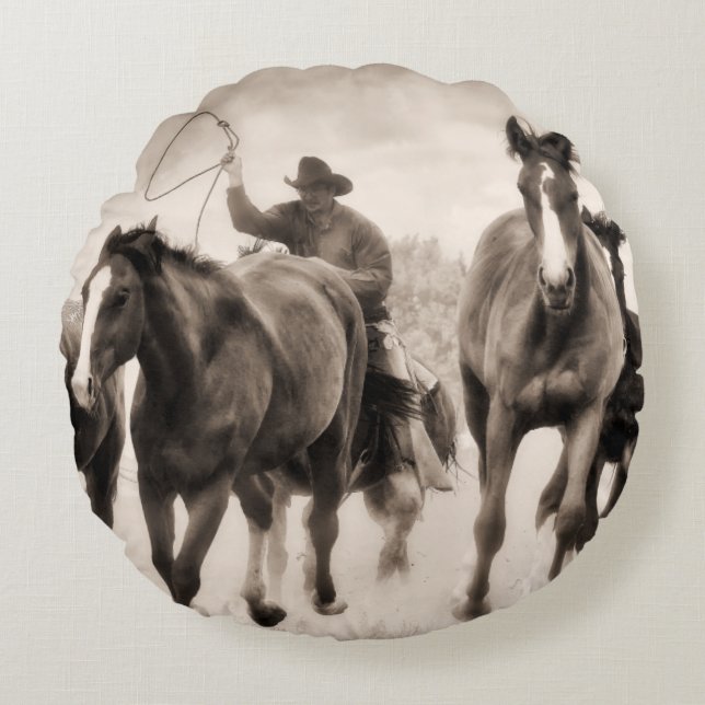 The Chase I Round Pillow (Front)