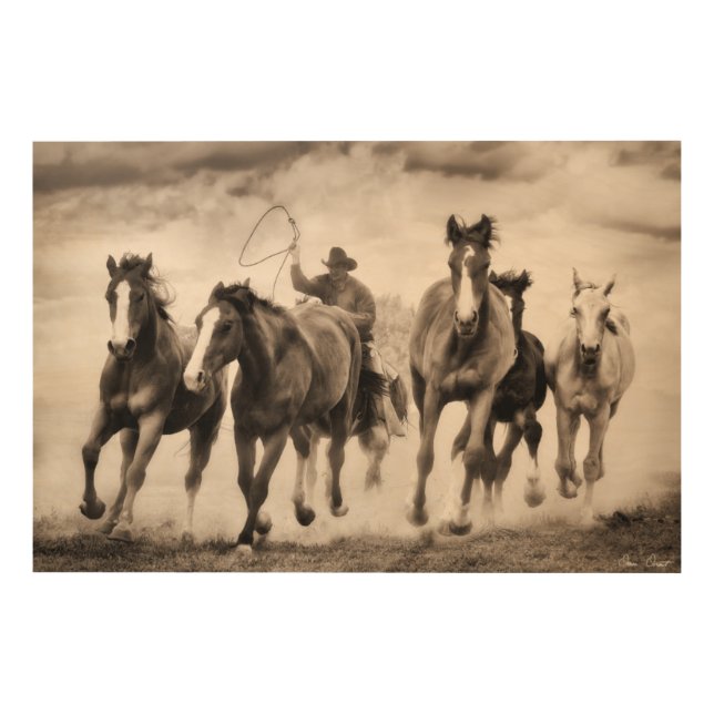 The Chase I Wood Wall Art (Front)