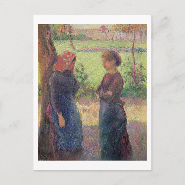 The Chat, c.1892 (oil on canvas) Postcard (Front)