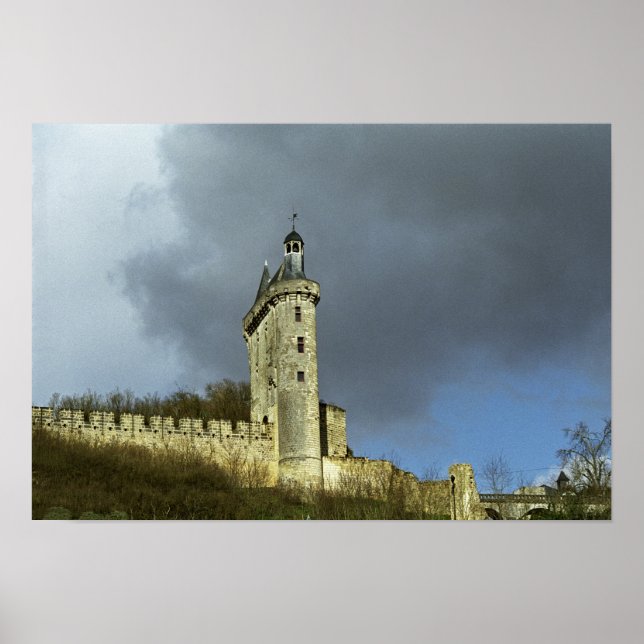 The Chateau de Chinon castletheis on a hilltop Poster (Front)