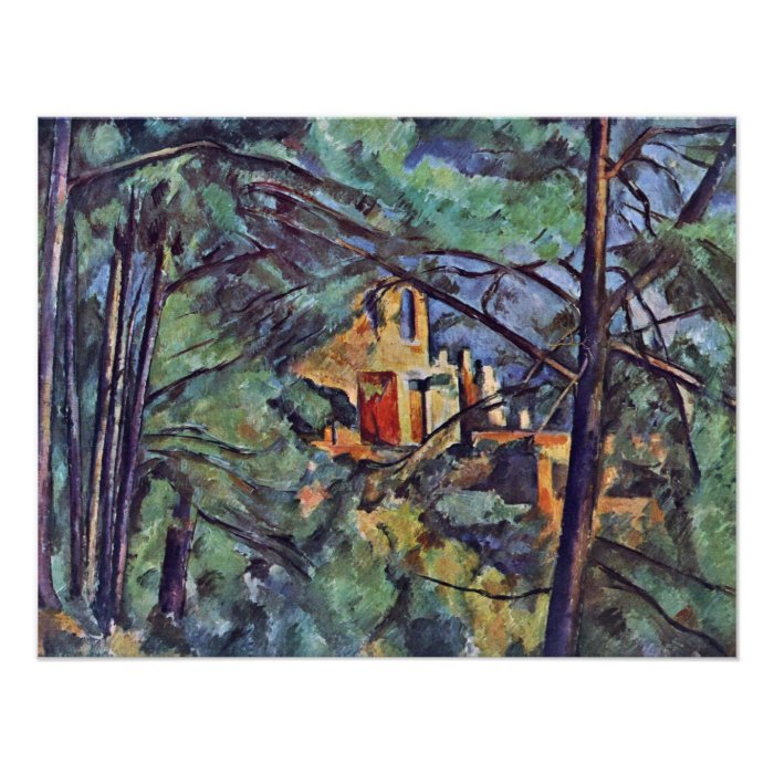 The Chateau Noir "Behind Trees" By Paul Cézanne Custom Invites