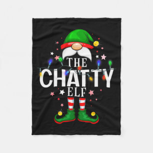 The Chatty Elf Christmas Family Pajama Party Fleece Blanket
