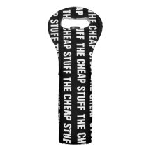 The Cheap Stuff Black and White Wine Tote