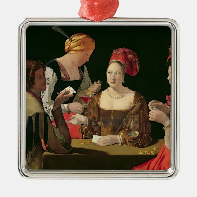 The Cheat with the Ace of Diamonds Metal Ornament (Front)