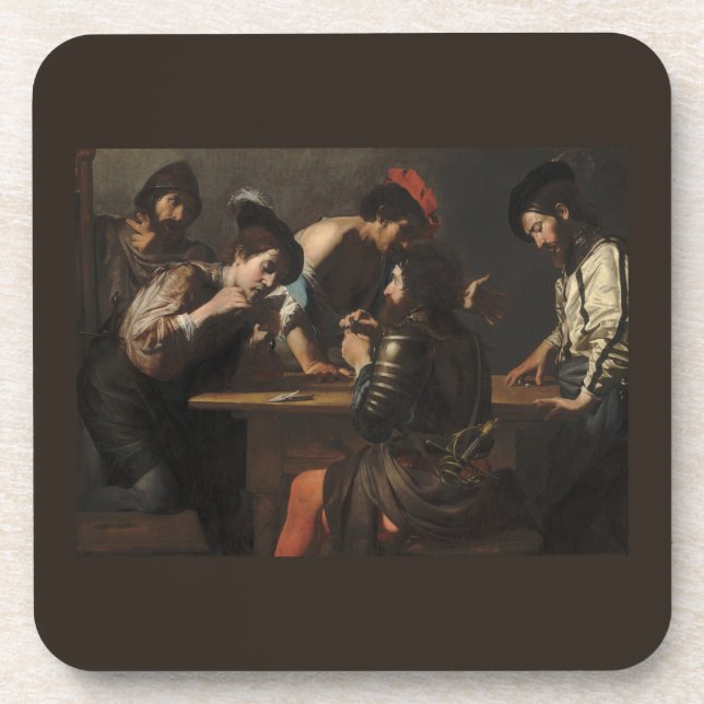 The Cheats, Mercenary Soldiers Playing Cards Beverage Coaster (Front)