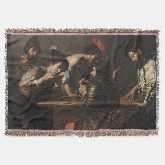 The Cheats, Mercenary Soldiers Playing Cards Throw Blanket (Front)