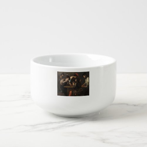 The Cheats Soldiers Playing Cards and Dice Soup Mug