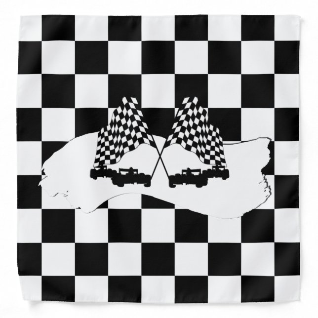 The Checker Flag and Race Cars Bandana (Front)