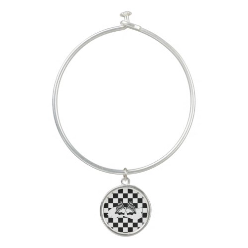 The Checker Flag and Race Cars Bangle Bracelet
