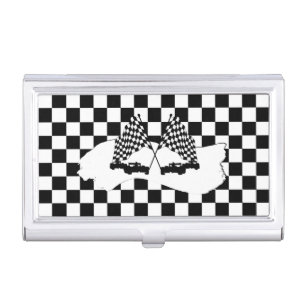 The Checker Flag and Race Cars Business Card Case