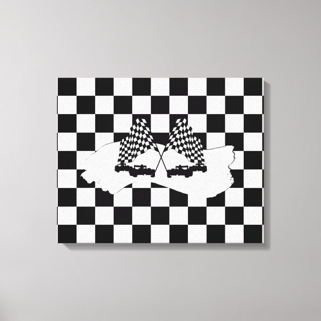 The Checker Flag and Race Cars Canvas Print (Front)