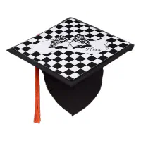 The Checker Flag and Race Cars Graduation Cap Topper Zazzle