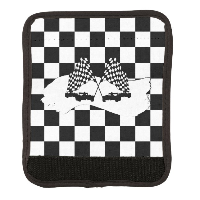 The Checker Flag and Race Cars Luggage Handle Wrap (Front)