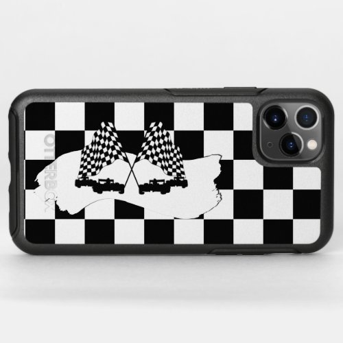 The Checker Flag and Race Cars OtterBox Symmetry iPhone 11 Pro Max Case